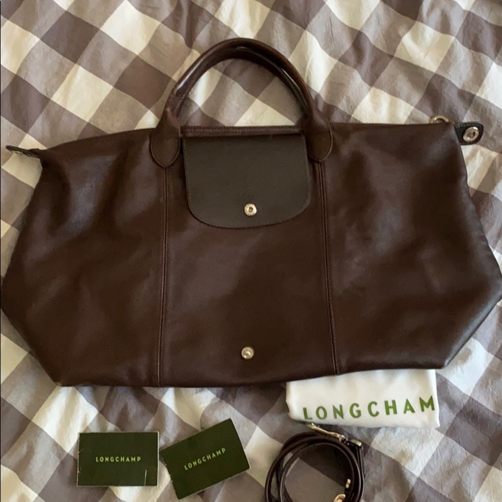 Longchamp large leader le pliage cuir tote